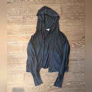 James Perse Cotton Hooded Cardigan